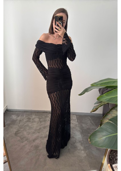 Dantelli Premium Yeni Sezon Elbise- Siyah fırsatları