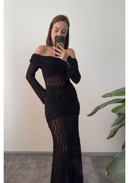 Dantelli Premium Yeni Sezon Elbise- Siyah indirimleri