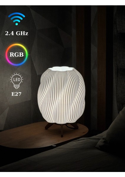 Charis Lightning Spiral Şık Dekoratif Masa Lambası - LED Gece Lambası