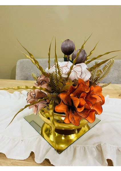 Gold Lüks Eva Aranjman Hediyelik Dekoratif(AYNA DAHİL DEĞİLDİR.)