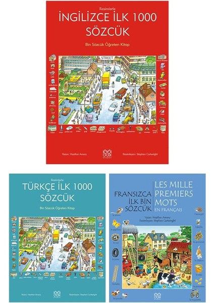 Resimlerle Ilk 1000 Sözcük Seti - Ingilizce - Fransızca - Türkçe