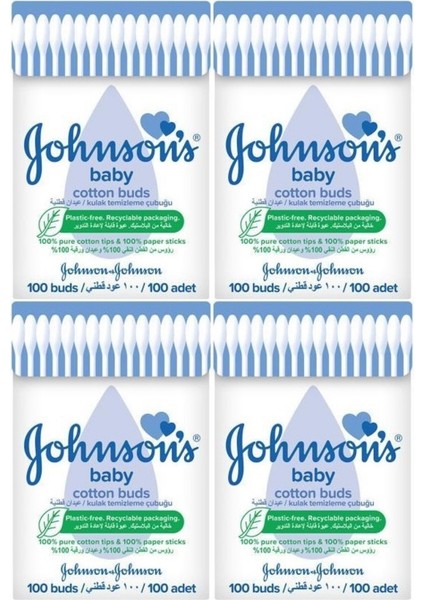 Baby Kulak Temizleme Çubuğu 100 Adet (4 Lü Set)