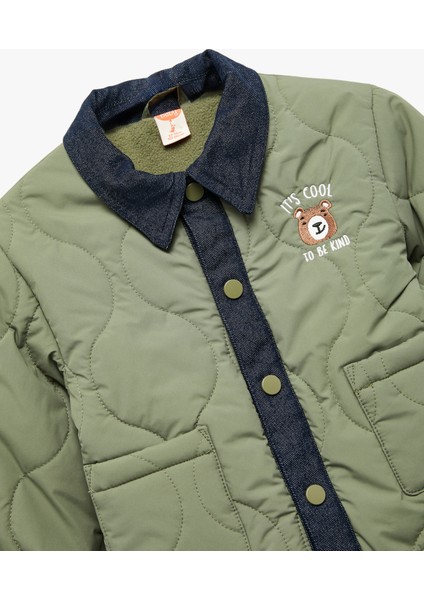 Uzun Kollu Gömlek Yaka Çift Cepli Kapitone Ceket modelleri