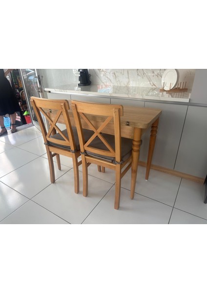 130 x 45 cm Katlanır Mutfak Masa Takımı