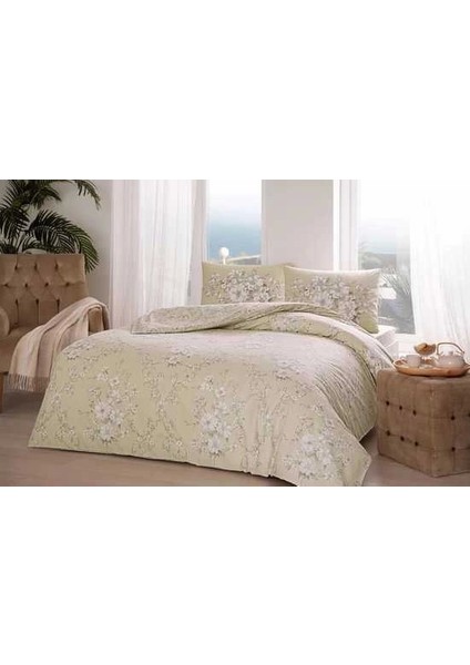 Lily Bej Tek Kişilik Ranfonce Nevresim Takımı