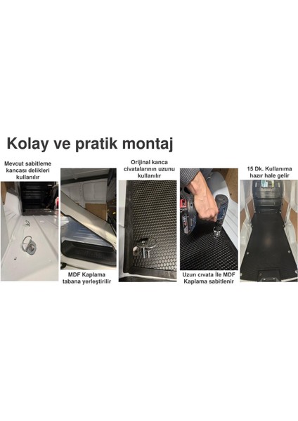 Opel Combo Van Uyumlu Yeni Kasa Zemin Kaplama (Çift Sürgülü)