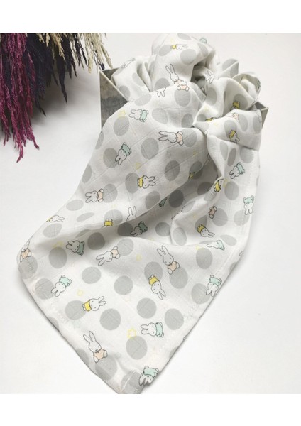 Tavşan Desen Müslin Örtü ve 3'lü Mendil Seti fiyatları