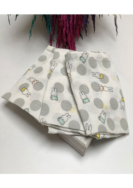 Tavşan Desen Müslin Örtü ve 3'lü Mendil Seti fırsatları