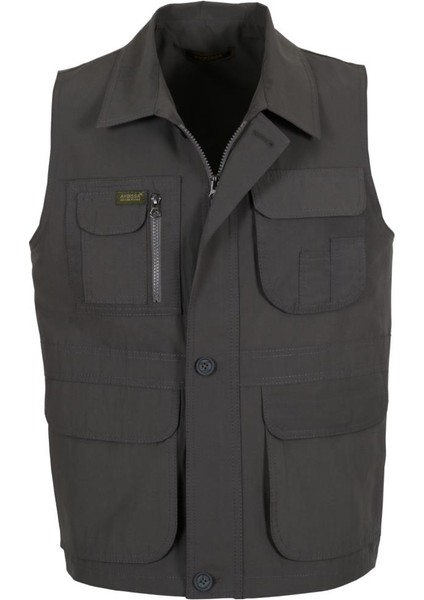 Erkek Keten Yelek Normal Kesim Yakalı RAR00879 Avcı Yeleği