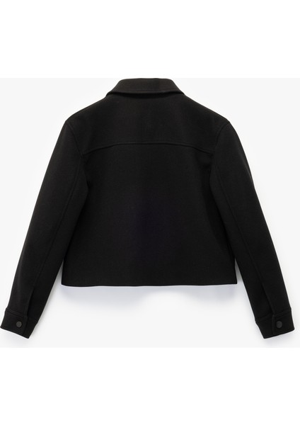 Uzun Kollu Cepli Düğmeli Kısa Kaşe Mont fiyatları