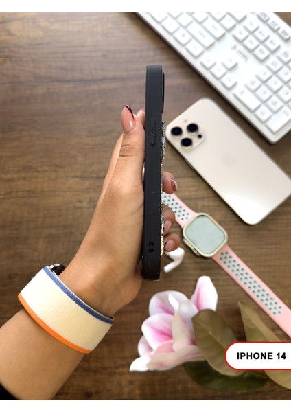 iPhone 14 Uyumlu Kelebekli Taşlı Simli Kalpli Wish Silikon Telefon Kılıfı fırsatları