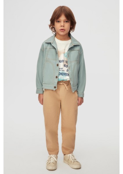 04-08 Yaş Erkek Çocuk Mavi Teal Ceket - Mavi fiyatları