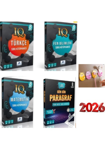 8.sınıf Iq Türk-Mat-Fen + Strateji Gün Gün Paragraf Soru Bankaları Set Ayıcık Fiş Tutuculu
