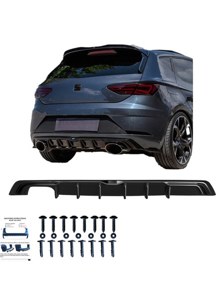 Seat Leon Mk3 Fr Makyajlı 2017-2019 Uyumlu Arka Difüzör