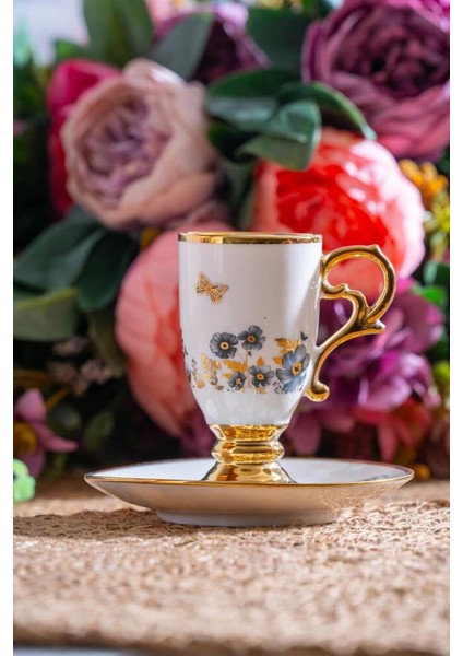 Parlın Mavi Tek Kişilik Türk Kahvesi Fincanı