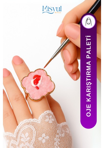 Oje ve Boya Karıştırma Paleti, Dekoratif Oje Karıştırma Yüzüğü