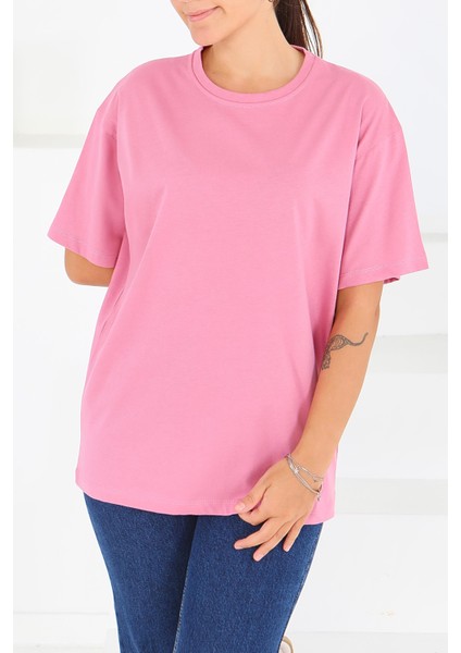 Basic Gül Kurusu Kısa Kollu Kadın T-Shirt -27346 modelleri