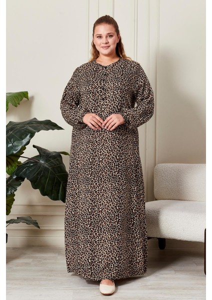 Kadın Büyük Beden Düğmeli Babanne Elbisesi indirimleri
