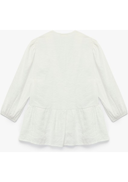 V Yaka 3/4 Kol Peplum Kesim Kruvaze Bluz fiyatları