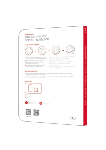 iPad 10.2 2021 (9.nesil) Uyumlu Ecrz Tablet Privacy Temperli Cam Ekran Koruyucu-Siyah modelleri