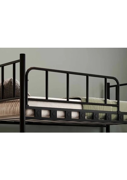 Argimo Zambak Genç Çocuk Yatak Odası Metal Ranza ve Karyola 90 x 190 Siyah fiyatları