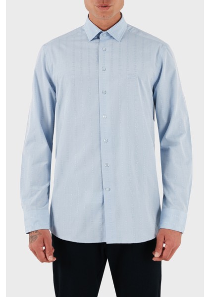 Logolu % 100 Pamuk Regular Fit Uzun Kollu Gömlek Erkek Gömlek MRIB000299 TR579 B0665