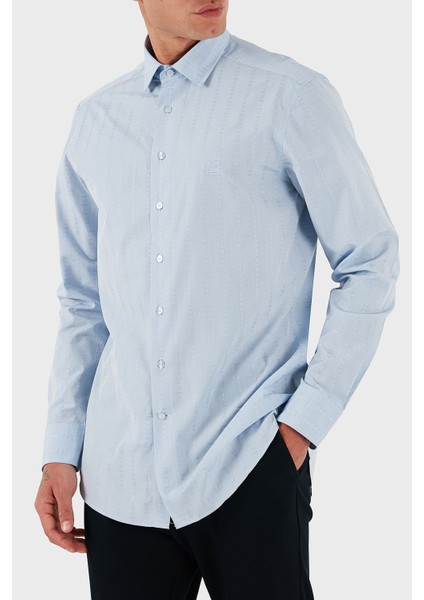 Logolu % 100 Pamuk Regular Fit Uzun Kollu Gömlek Erkek Gömlek MRIB000299 TR579 B0665 indirimleri