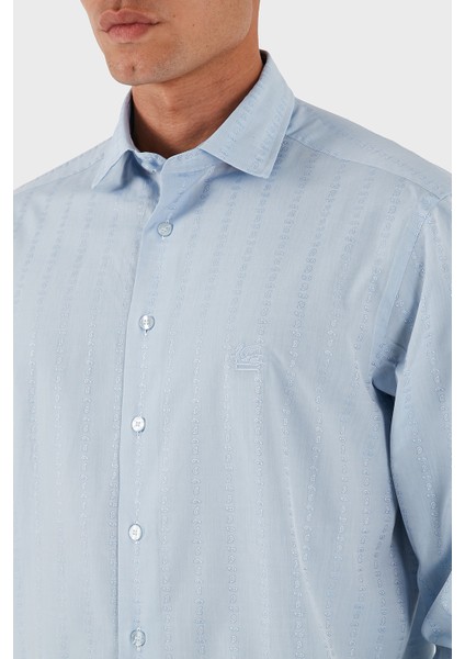 Logolu % 100 Pamuk Regular Fit Uzun Kollu Gömlek Erkek Gömlek MRIB000299 TR579 B0665