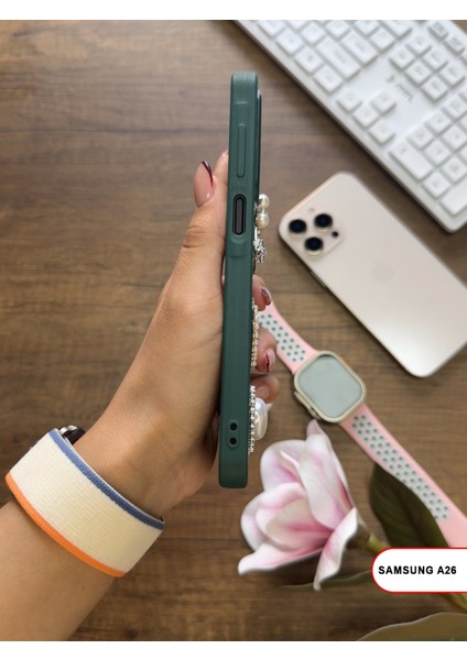 Samsung Galaxy A26 Uyumlu Kelebekli Taşlı Simli Kalpli Wish Silikon Telefon Kılıfı fırsatları