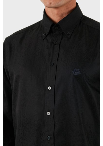 Jakarlı % 100 Pamuk Regular Fit Düğmeli Yaka Gömlek Erkek Gömlek MRIB0004 AQ043 N0000