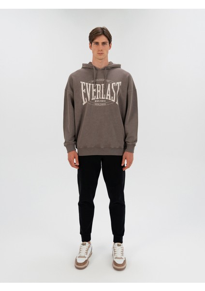 Authentic Boxing Oversize Koyu Vizon Erkek Kapüşonlu Sweatshirt fiyatları