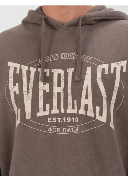 Authentic Boxing Oversize Koyu Vizon Erkek Kapüşonlu Sweatshirt modelleri