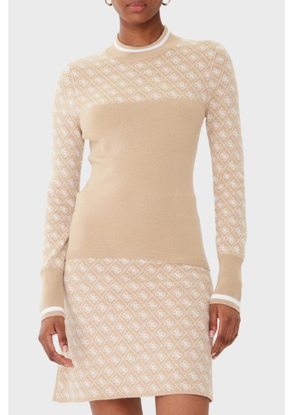 Mock 4g Logolu Slim Fit Yarım Balıkçı Yaka Kazak W5BR24Z3JD2 Bayan Kazak W5BR24 Z3JD2 Fnı4