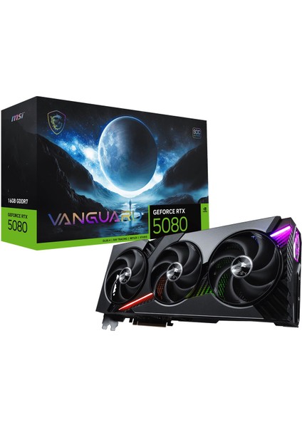 Msı VGA Geforce Rtx 5080 16G Vanguard Soc RTX5080 16GB Gdrr7 256 B DX12 Pcıe 5.0 X16 (3xdp 1xhdmı) fiyatları