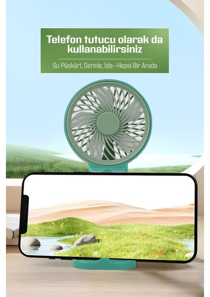 Su Püskürtmeli Serinletici Sprey El Fanı (Mavi/pembe/yeşil) modelleri