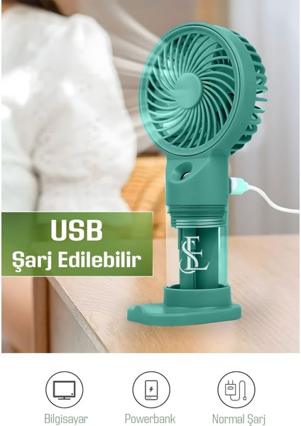 Su Püskürtmeli Serinletici Sprey El Fanı (Mavi/pembe/yeşil)