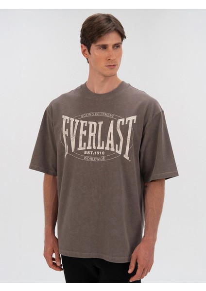 Authentic Boxing Oversize Koyu Vizon Erkek Tişört