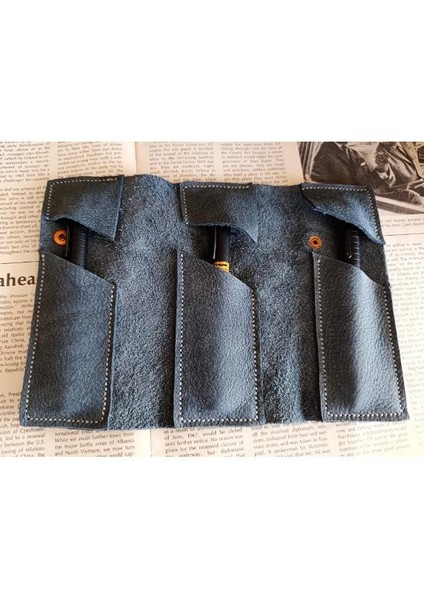 Crazy Gerçek Deri Tamamen El Emeği Özel Kalemleriniz Için Kalemlik Kalemkutu (8*18CM ) 771B fırsatları