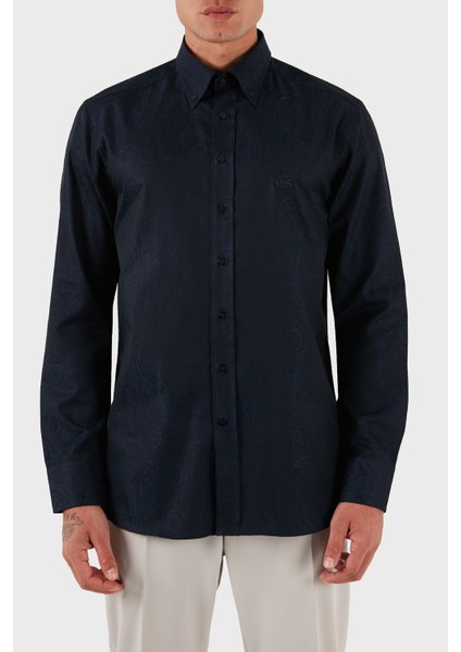 Jakarlı % 100 Pamuk Regular Fit Düğmeli Yaka Gömlek Erkek Gömlek MRIB0004 AQ043 B0065