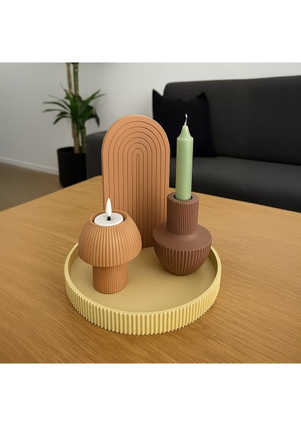 Modern Tasarımlı Dekoratif Mumluk Seti fiyatları