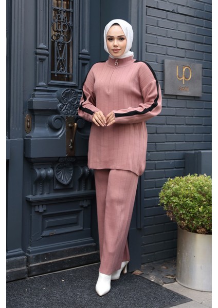 Gül Kurusu Tesettür Triko Ikili Takım 50163GK modelleri
