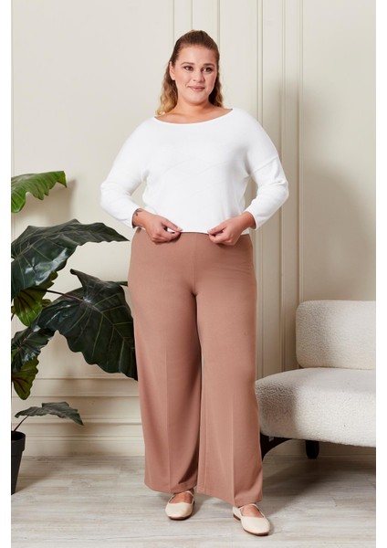 Buyuk Beden Kumas Pantolon Kadin Bol Paca modelleri