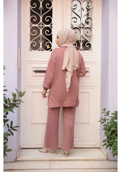 Fitilli Gül Kurusu Tesettür Triko Ikili Takım 60381GK fırsatları