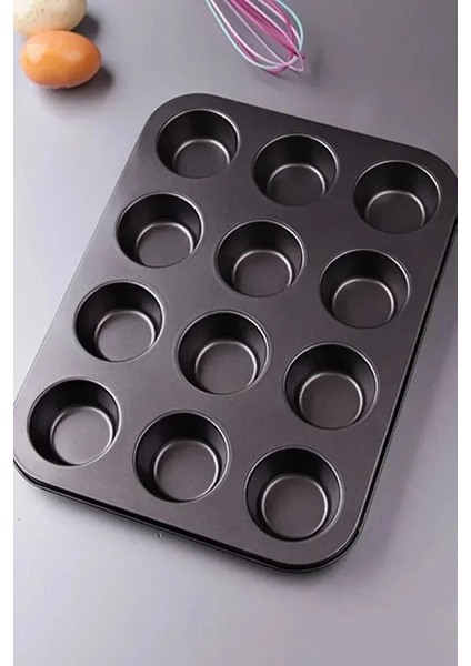 12'li Yanmaz Yapışmaz Muffin & Cupcake Kalıbı fırsatları