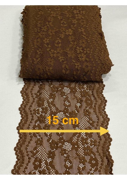 Likralı Dantel Esnek Dantel 1 Metre Kızıl Kahve modelleri