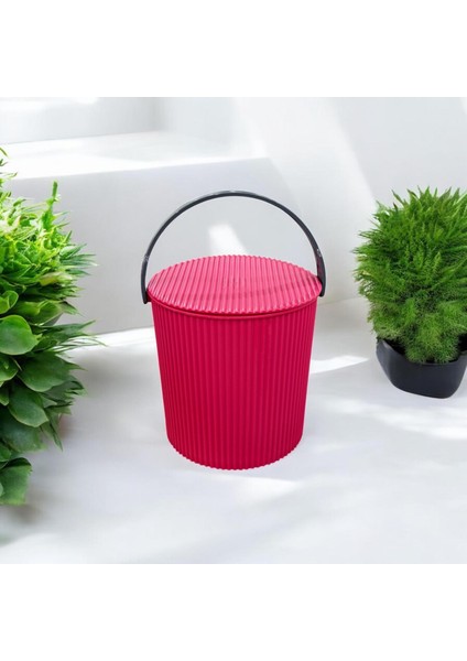 Rainbow Pembe Büyük Boy 13 Litre Yuvarlak Kova Piknik Sepeti Meyve Kovası modelleri