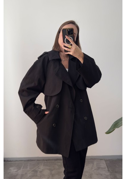 Premium Kısa Trençkot- Siyah fiyatları