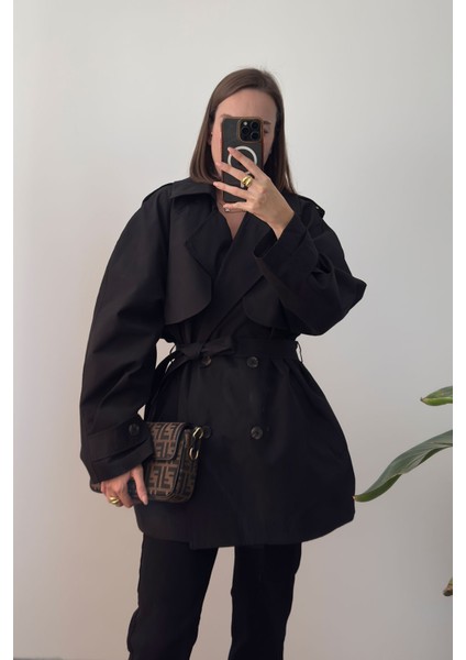 Premium Kısa Trençkot- Siyah modelleri