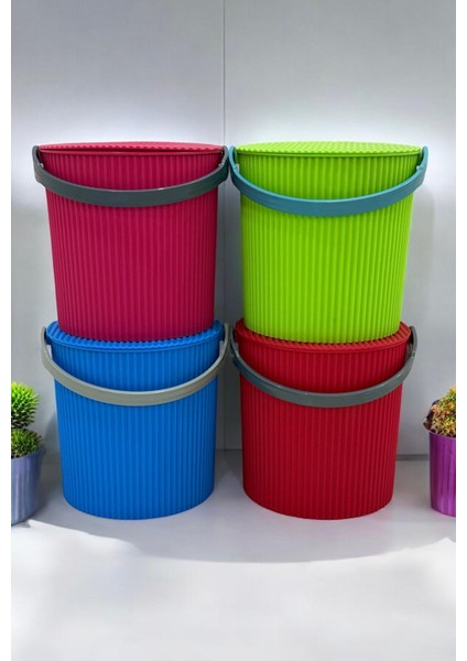 Rainbow 2’li Yeşil-Kırmızı Büyük Boy 13 Litre Yuvarlak Kova Piknik Sepeti Meyve Kovası modelleri