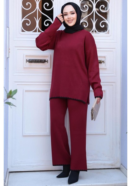 Bordo Tesettür Triko Ikili Takım 50174BR fırsatları